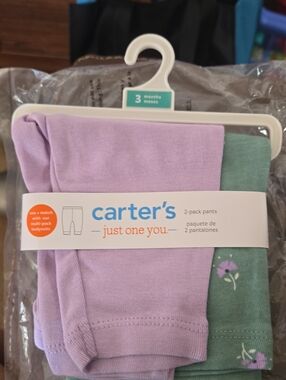 Carter's Lavender & Sage Floral Baby Pants 2-Pack